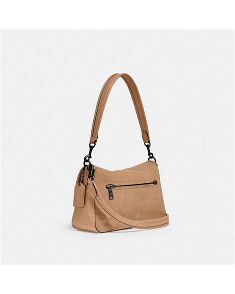 COACH Suede Flap Soft Tabby Shoulder Bag in Natural | Lyst