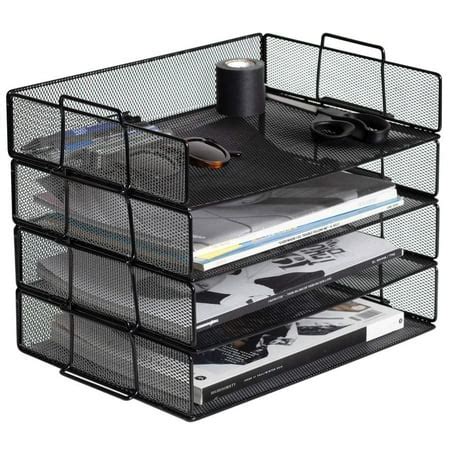 Pro Space Stackable File Trays Metal Mesh Desk Organizers for Home ...