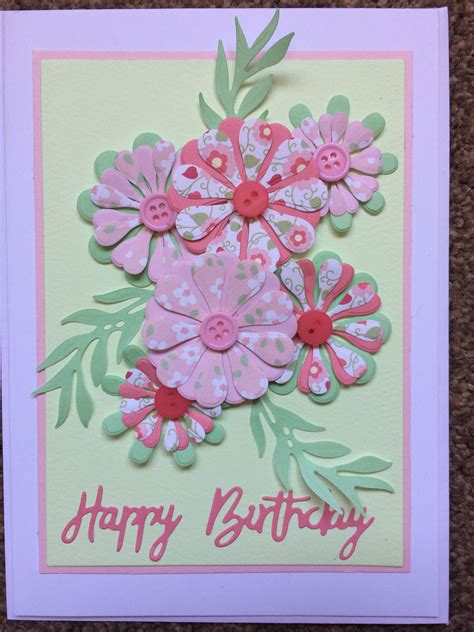 Paper Flowers Birthday Card