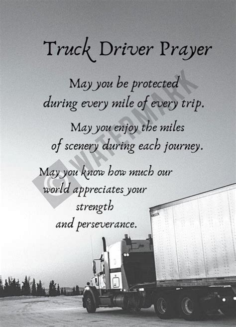 Truck Driver PRINTABLE Prayer Truck Driver Gift Gifts for Him Long Haul ...