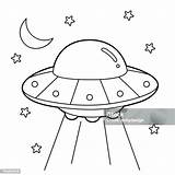 Ufo Coloring Page For Kids Stock Illustration  Download Image Now sketch template