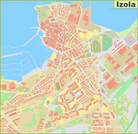 Large detailed map of Izola - Ontheworldmap.com