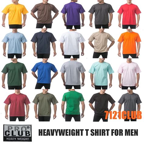 PRO CLUB HEAVYWEIGHT T SHIRTS PROCLUB MENS PLAIN SHORT SLEEVE BIG AND ...