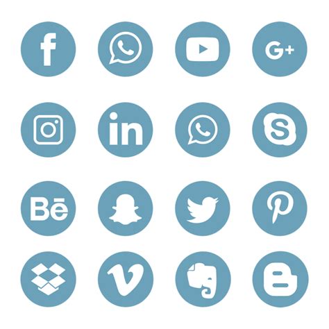 Blue Social Media Icons Set Logo Symbol, Social, Media, Icon PNG and Vector with Transparent ...