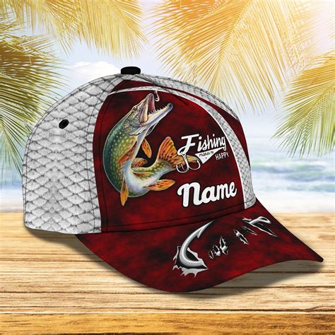 Fishaholic Northern Pike Fishing 10 - Personalize Name Cap - Loop - Nt – Trends Personalized