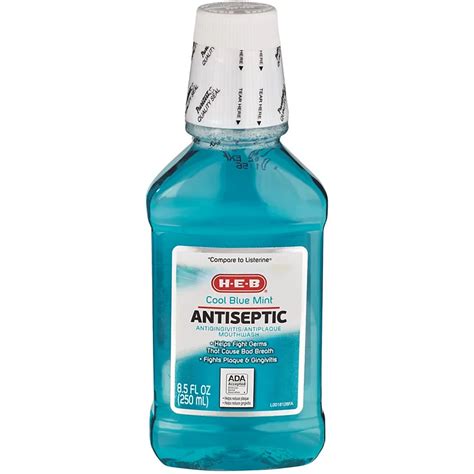 H-E-B Cool Blue Mint Antiseptic Mouthwash - Shop Mouthwash at H-E-B