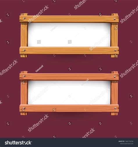 Vector Wood Banner Design Stock Vector (Royalty Free) 1360176728 ...