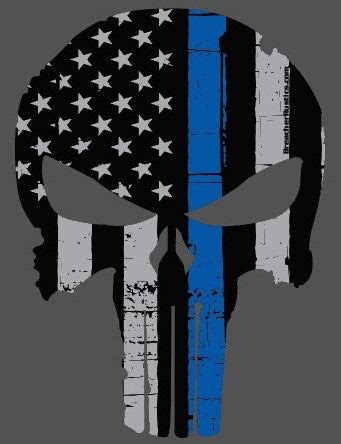 6" Thin Blue Line Punisher Decal – Breacher Rustics- Stand For Something