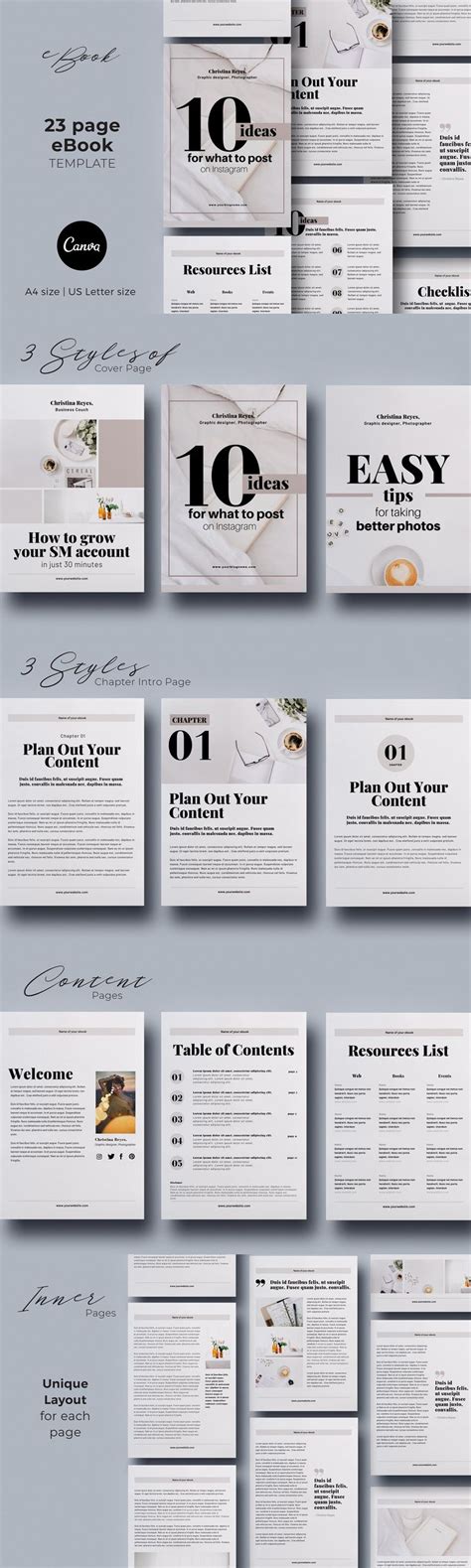 Canva eBook Template 23 pages | Ebook template, Ebook design, Ebook