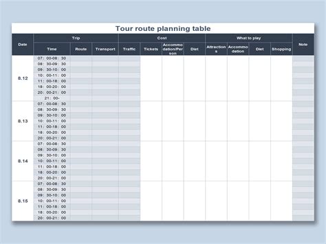 Excel Route Planner Template