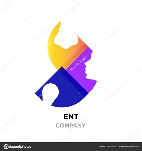 Ent logo concept, Head, nose doctor specialists in modern flat c Stock ...