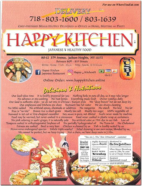 Happy Kitchen Restaurant in Queens / Official Menus & Photos