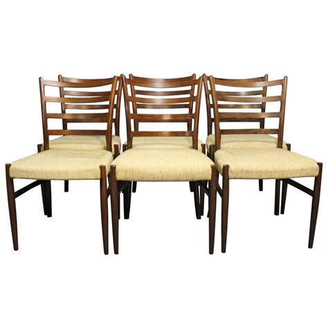 Set of Six Dining Room Chairs in Rosewood by N. O. Møller, 1960s For Sale at 1stdibs