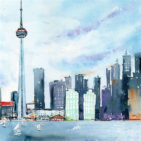 Toronto Skyline/ Fine Art Print/ Toronto Painting/ Toronto - Etsy Canada