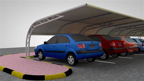 3d car parking shade model