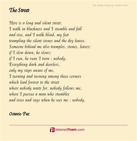 The Street Poem by Octavio Paz