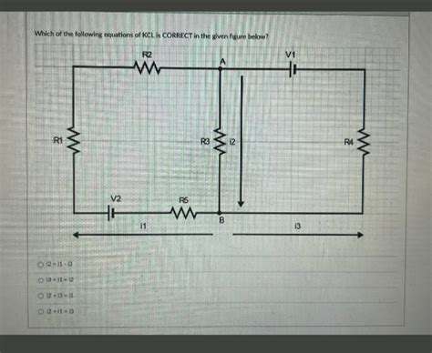 Solved Which of the following equations of KCL is CORRECT in | Chegg.com