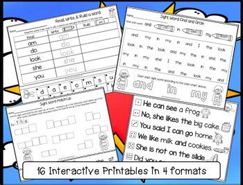 Sight Word Song! Superhero Sight Words Song, Game, & Interactive Printables