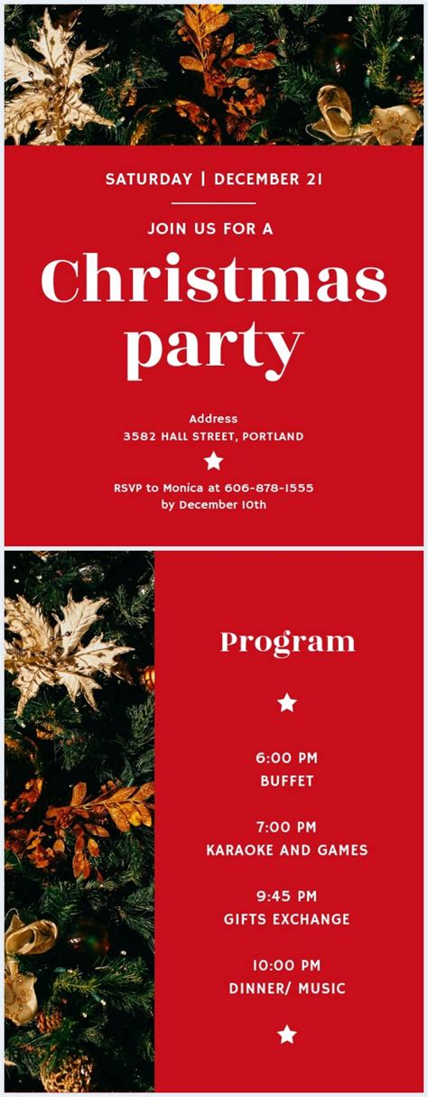 Red Christmas Party Program Template - Flipsnack