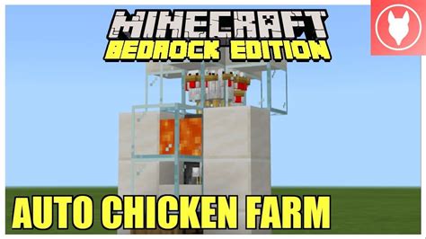 Minecraft Bedrock - The Smallest Automatic Chicken Farm Tutorial ...