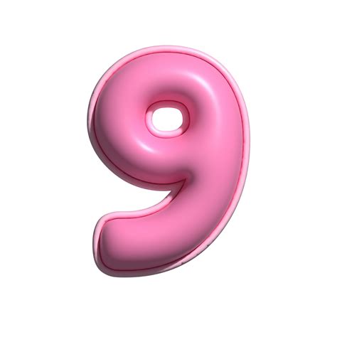 Nummer 9 Rosa Alphabet glänzend 22285959 PNG