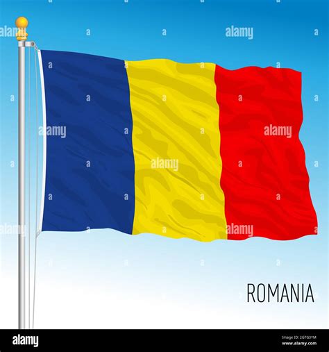 Romania official national flag, European Union, vector illustration ...