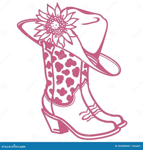 Cowboy Boots Flowers Stock Illustrations – 121 Cowboy Boots Flowers ...