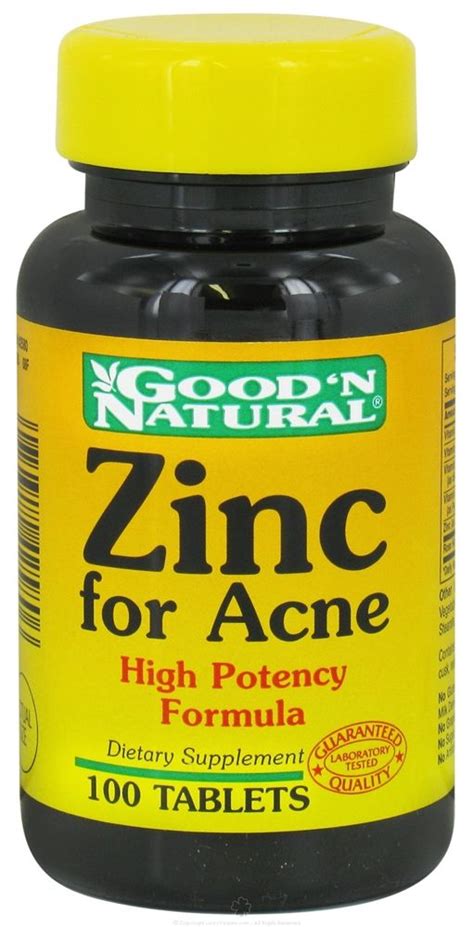 Good 'N Natural - Zinc For Acne - 100 Tablets - $2.42 | Acne, Natural acne cures, Acne diet