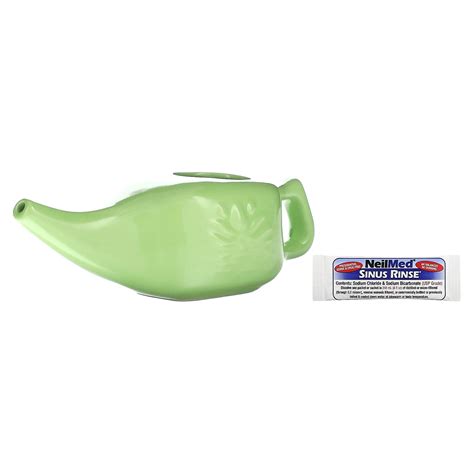 NeilMed, Porcelain Neti Pot, Allergy Relief, 1 Pot, 30 Premixed Packets