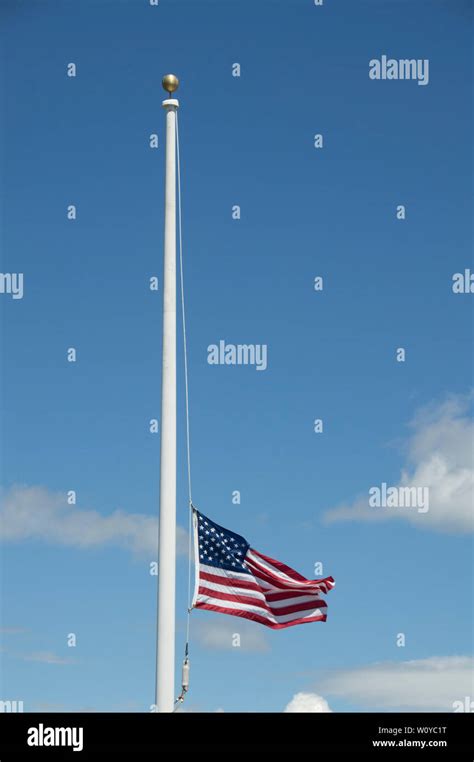 United States Flag at half-mast Stock Photo - Alamy