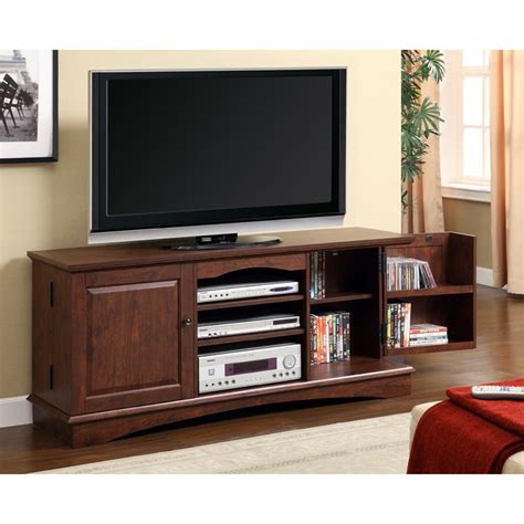 Walker Edison 65 inch TV Console with Media Storage Traditional Brown ...