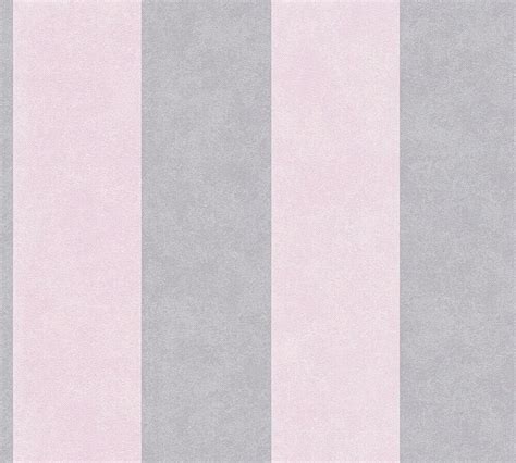 Vinyl Stripe - Rose Pink / Grey | Pink stripe wallpaper, Grey striped ...