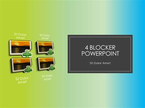 4 Blocker PowerPoint Template Slide For Powerpoint