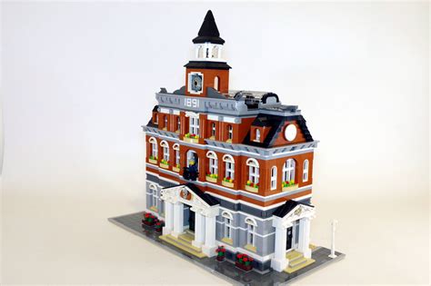 Expanded Town Hall + All 17 of my custom buildings together (MOC) [x-post from r/AFOL] : lego