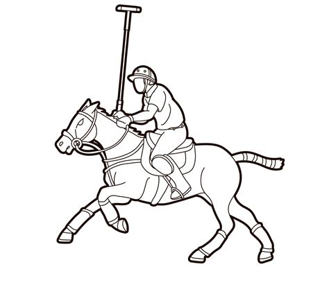 Polo Horse Action Outline Graphic 6649498 Vector Art at Vecteezy