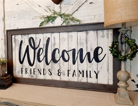 Welcome Friends & Family Sign / 24 x 46 / Large Framed Sign / | Etsy