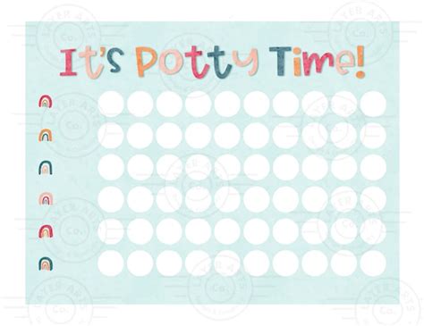 Potty Chart Printable Its Potty Time Rainbow Themed - Etsy