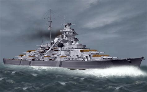 Download Battleship Military German Battleship Bismarck HD Wallpaper