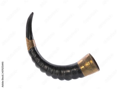 viking horn isolated on white background Stock Photo | Adobe Stock