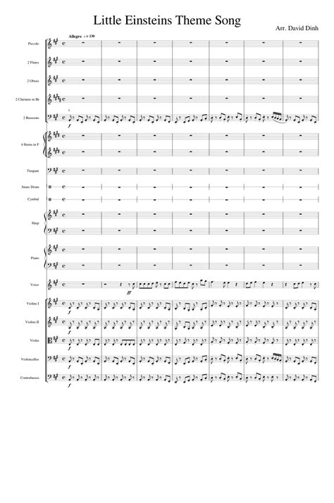 Little Einsteins Theme Song (for orchestra) Sheet music for Piano ...