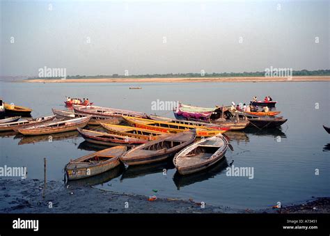 Boats River Ganges Varanasi Stock Photo - Alamy