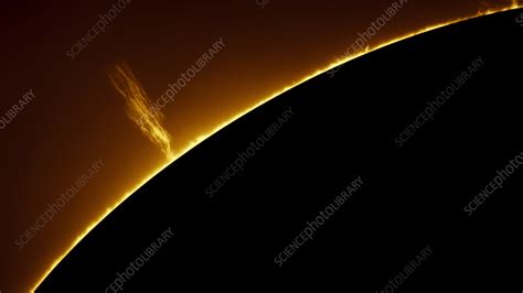 Large solar prominence, timelapse - Stock Video Clip - K011/7461 - Science Photo Library