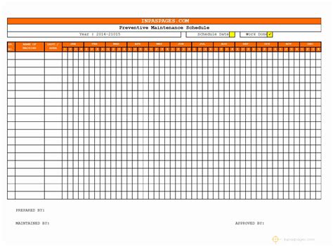 Preventive Maintenance Schedule Template Excel Beautiful 8 Preventive ...