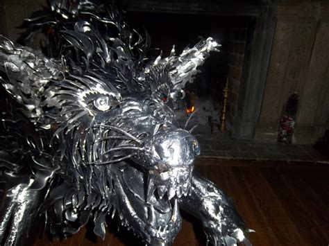 Giant Handmade Metal Wolf Sculpture