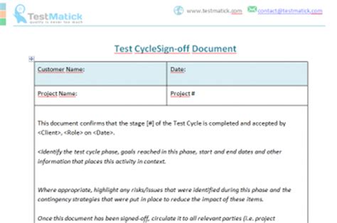 Test Cycle Sign-off Document – TestMatick