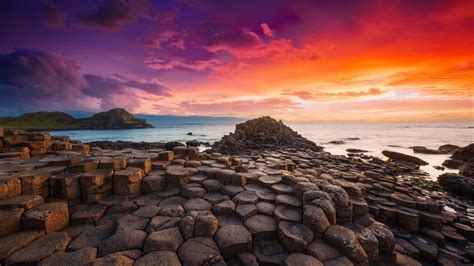 nature, coast, sea, rock formation, clouds, Northern Ireland, sky ...