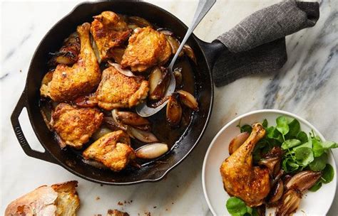 Skillet Roast Chicken With Caramelized Shallots Recipe | Recipe ...