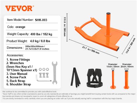 VEVOR Weight Training Pull Sled, Fitness Strength Speed Training Sled, Steel Power Sled Workout ...