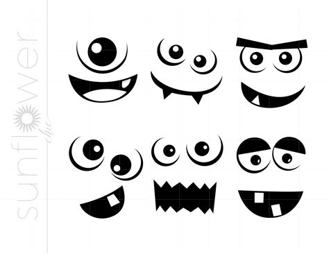 Monster Faces Svg Cut Files Monsters SVG Monster SVG - Etsy Canada