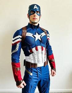 Captain America Cosplay Suit. Face Swap. Insert Your Face ID:1120126